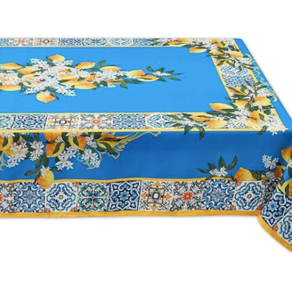 YiHomer Provence Blue Lemon Mediterranean Tile Tabletop for Spring Summer - Picture 2 of 5